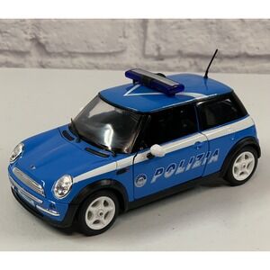 *BRAND NEW* Welly 1:24 Diecast Car Polizia Mini Cooper Police Blue/White